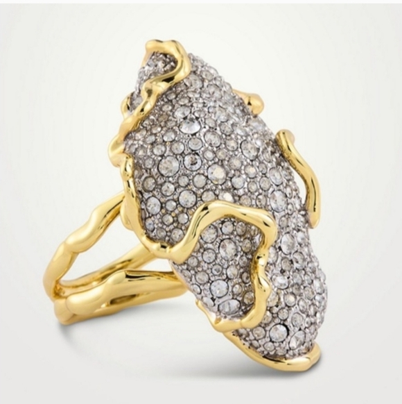Alexis Bittar Solanales Large Crystal Pavé Geode Ring Size 7 - Picture 3 of 10